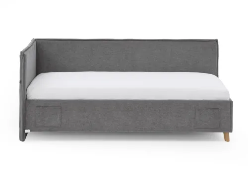 Polsterbett Fun | grau | 90 x 200 cm | mit Rückenteil | ohne Bettkasten | ohne Matratze
