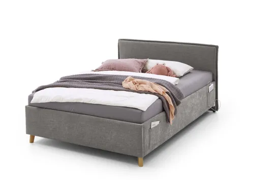 Polsterbett Fun | grau | 90 x 200 cm | ohne Rückenteil | ohne Bettkasten | ohne Matratze