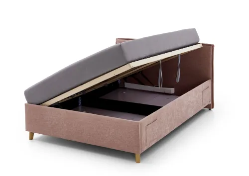 Polsterbett Fun | rose | 90 x 200 cm | ohne Rückenteil | mit Bettkasten | ohne Matratze