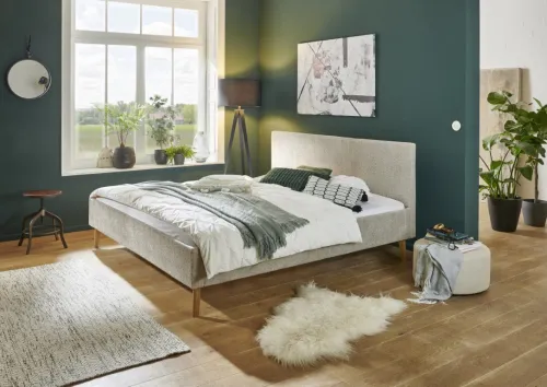 Polsterbett Kreta | Flausch | taupe | 180 x 200 cm