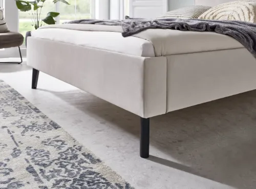 Polsterbett Leira | beige glatt | 140 x 200 cm