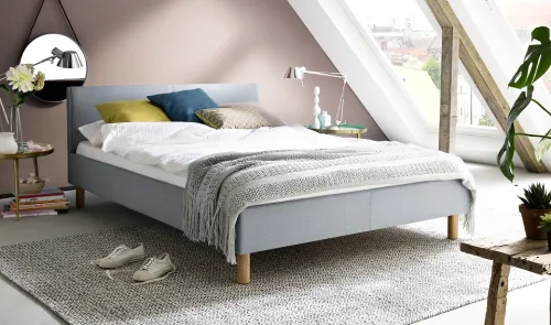 Polsterbett Lena | eisblau | 120 x 200 cm