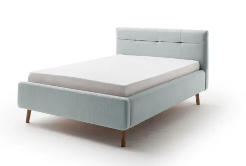 Polsterbett Lotte inkl. Bettkasten | eisblau | 140 x 200 cm