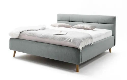 Polsterbett Lotte inkl. Bettkasten | eisblau | 180 x 200 cm