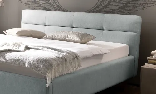 Polsterbett Lotte inkl. Bettkasten | eisblau | 180 x 200 cm