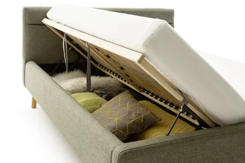 Polsterbett Lotte inkl. Bettkasten | grün | 160 x 200 cm