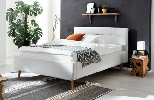 Polsterbett Lotte inkl. Bettkasten | hellgrau | 140/160/180 x 200 cm | verschiedene Größen