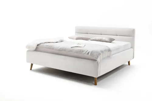 Polsterbett Lotte inkl. Bettkasten | hellgrau | 160 x 200 cm