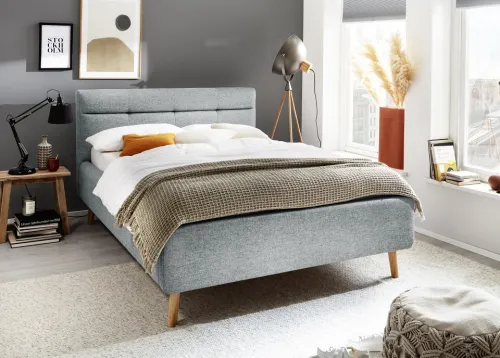 Polsterbett Lotte inkl. Bettkasten | pastellblau | 140/160/180 x 200 cm | verschiedene Größen