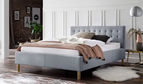Polsterbett Malin | eisblau | 140 x 200 cm