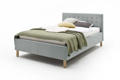 Polsterbett Malin | eisblau | 140 x 200 cm