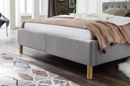 Polsterbett Malin | hellgrau | 120/140 x 200 cm | verschiedene Größen