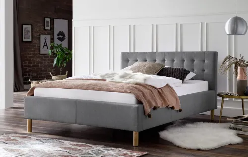 Polsterbett Malin | hellgrau | 140 x 200 cm