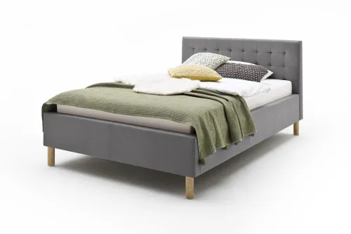 Polsterbett Malin | hellgrau | 140 x 200 cm