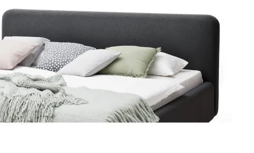 Polsterbett Mattis | anthrazit | 140 x 200 cm | mit Lattenrost & Bettkasten