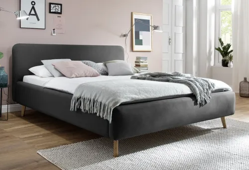 Polsterbett Mattis | anthrazit | 180 x 200 cm | mit Lattenrost & Bettkasten