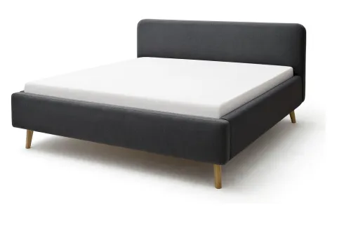 Polsterbett Mattis | anthrazit | 180 x 200 cm | mit Lattenrost & Bettkasten