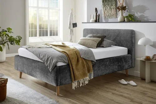 Polsterbett Mattis | anthrazit 3 | 160 x 200 cm | ohne Lattenrost & Bettkasten