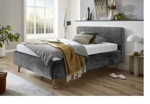 Polsterbett Mattis | anthrazit 3 | 160 x 200 cm | ohne Lattenrost & Bettkasten