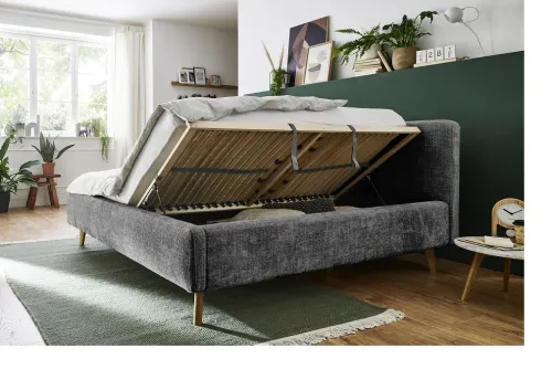 Polsterbett Mattis | anthrazit 3 | 180 x 200 cm | mit Lattenrost & Bettkasten