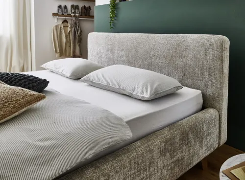 Polsterbett Mattis | beige 3 | 140 x 200 cm | mit Lattenrost & Bettkasten