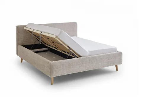Polsterbett Mattis | beige 3 | 180 x 200 cm | mit Lattenrost & Bettkasten