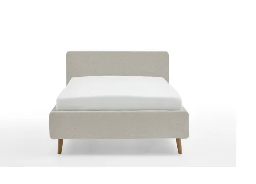 Polsterbett Mattis | beige Flausch | 160 x 200 cm | ohne Lattenrost & Bettkasten