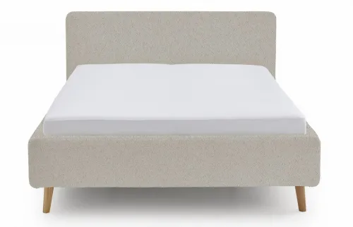 Polsterbett Mattis | beige Flausch | 180 x 200 cm | mit Lattenrost & Bettkasten
