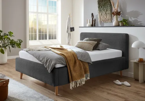 Polsterbett Mattis Cord | anthrazit | 140/160/180 x 200 cm | verschiedene Größen
