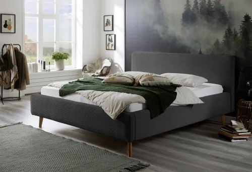 Polsterbett Mattis Cord | anthrazit | 140/160/180 x 200 cm | verschiedene Größen