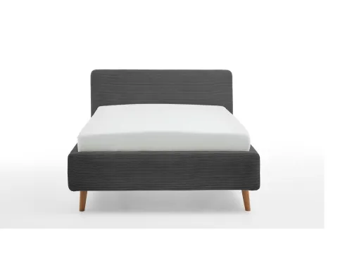 Polsterbett Mattis Cord | anthrazit | 140 x 200 cm | mit Lattenrost & Bettkasten