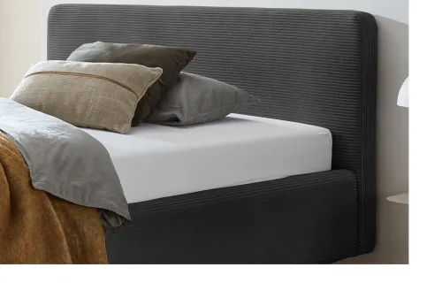 Polsterbett Mattis Cord | anthrazit | 140 x 200 cm | ohne Lattenrost & Bettkasten