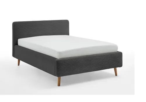 Polsterbett Mattis Cord | anthrazit | 160 x 200 cm | mit Lattenrost & Bettkasten
