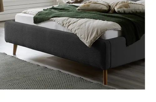 Polsterbett Mattis Cord | anthrazit | 160 x 200 cm | ohne Lattenrost & Bettkasten