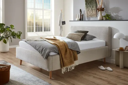 Polsterbett Mattis Cord | beige | 140/160/180 x 200 cm | verschiedene Größen