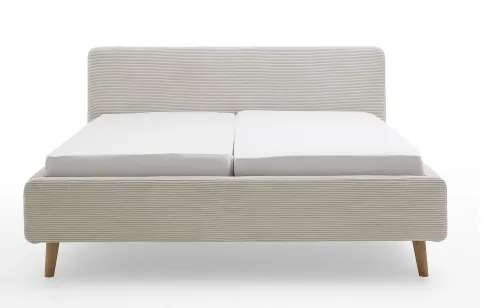 Polsterbett Mattis Cord | beige | 160 x 200 cm | ohne Lattenrost & Bettkasten