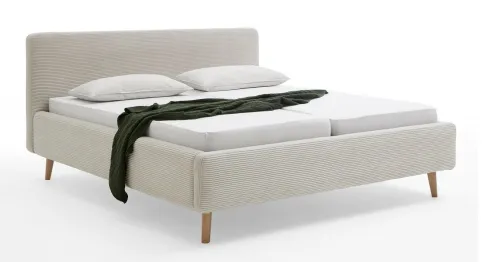 Polsterbett Mattis Cord | beige | 160 x 200 cm | ohne Lattenrost & Bettkasten