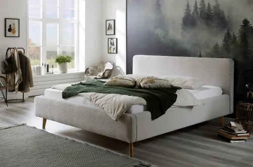 Polsterbett Mattis Cord | beige | 180 x 200 cm | ohne Lattenrost & Bettkasten