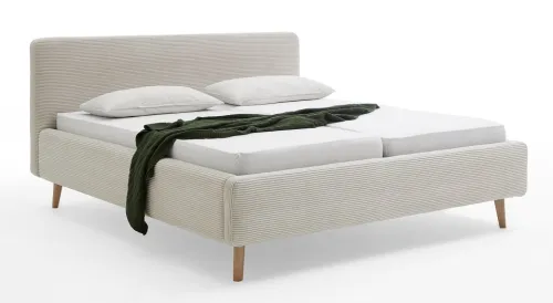 Polsterbett Mattis Cord | beige | 180 x 200 cm | ohne Lattenrost & Bettkasten
