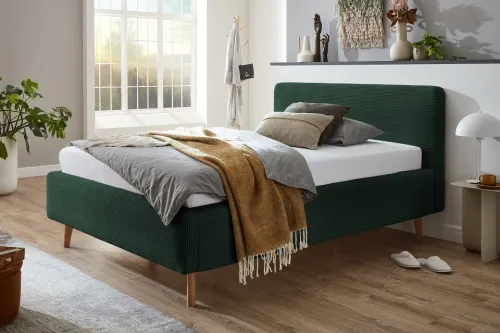 Polsterbett Mattis Cord | dunkelgrün | 140/160/180 x 200 cm | verschiedene Größen