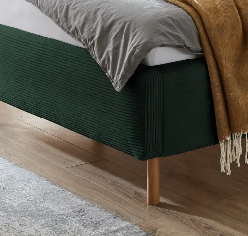 Polsterbett Mattis Cord | dunkelgrün | 160 x 200 cm | ohne Lattenrost & Bettkasten