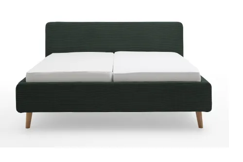 Polsterbett Mattis Cord | dunkelgrün | 180 x 200 cm | mit Lattenrost & Bettkasten