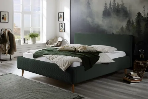 Polsterbett Mattis Cord | dunkelgrün | 180 x 200 cm | ohne Lattenrost & Bettkasten