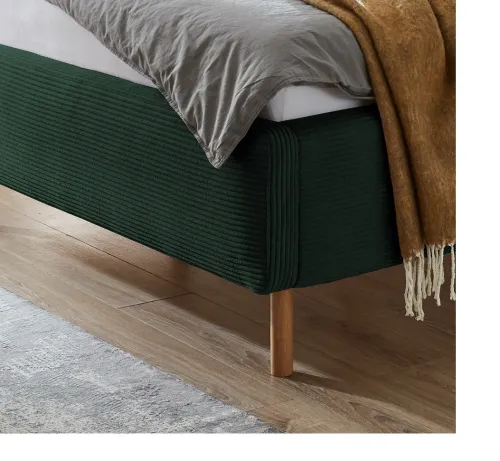 Polsterbett Mattis Cord | dunkelgrün | 180 x 200 cm | ohne Lattenrost & Bettkasten
