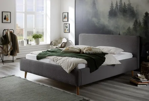 Polsterbett Mattis Cord | grau | 140/160/180 x 200 cm | verschiedene Größen