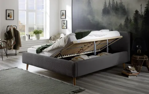 Polsterbett Mattis Cord | grau | 140/160/180 x 200 cm | verschiedene Größen