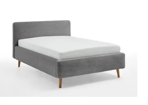 Polsterbett Mattis Cord | grau | 140 x 200 cm | ohne Lattenrost & Bettkasten