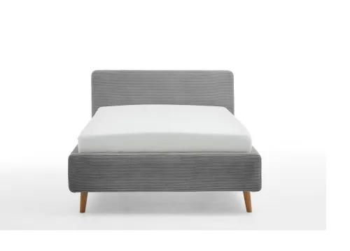 Polsterbett Mattis Cord | grau | 140 x 200 cm | ohne Lattenrost & Bettkasten