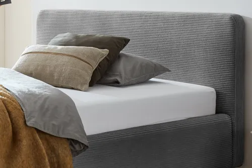 Polsterbett Mattis Cord | grau | 160 x 200 cm | ohne Lattenrost & Bettkasten