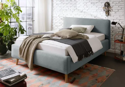 Polsterbett Mattis | eisblau | 140/160/180 x 200 cm | verschiedene Größen